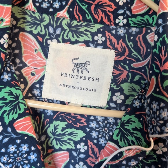Anthropologie Printfresh Butterfly Long-Sleeve Top Pajama small - Picture 3 of 5